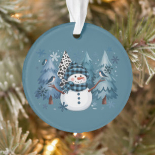 Schneemann Lustige Weihnachten Xmas Ferien Bäume Ornament