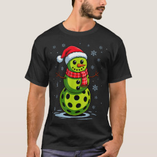 Schneemann - lustiger Pickleball-Christmas-Pickle- T-Shirt
