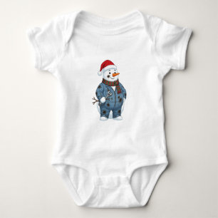 Schneemann-Mechaniker-Weihnachten 2026 Feiertag Bl Baby Strampler