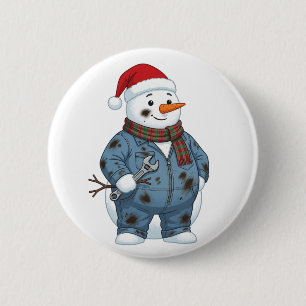 Schneemann-Mechaniker-Weihnachten 2026 Feiertag Bl Button