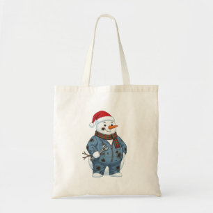 Schneemann Mechaniker Weihnachten 2026 Feiertag Bl Tragetasche