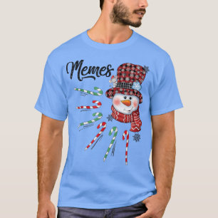Schneemann Memes Lebkutscherot kariert Weihnachtsg T-Shirt