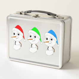 Schneemann Metall Brotdose