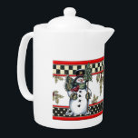 Schneemann mit Baumtepot, großer Teekanne<br><div class="desc">Dieser große Teekessel ist Teil der Adorable Snowman Collection und ist der perfekte Sidekick zum Schneemann mit einer Tasse. Kaufen Sie sowohl als besonderes Geschenk für sich selbst oder jemand Besonderes.</div>