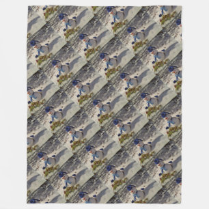 Schneemann mit Blauhut, Handschuhen und Scarf Fleecedecke