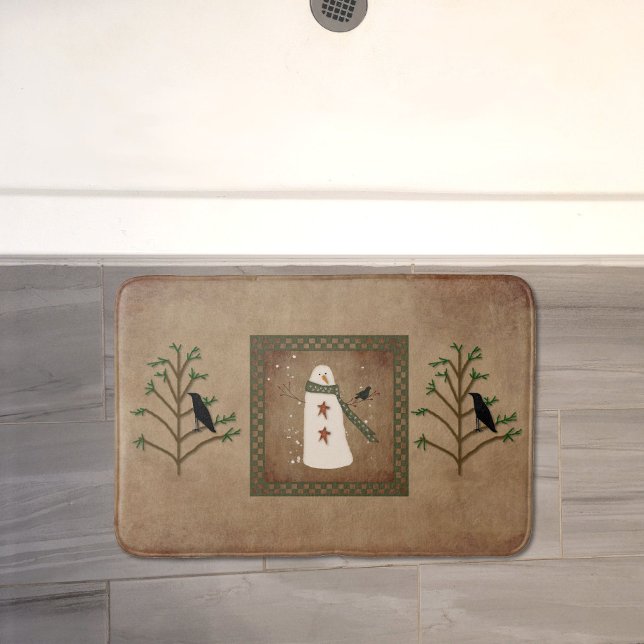 Schneemann mit Crow Bath Mat Badematte (Von Creator hochgeladen)