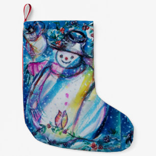 SCHNEEMANN MIT EULE KLEINER WEIHNACHTSSTRUMPF
