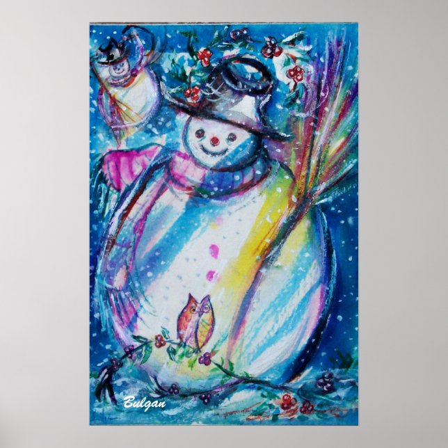 SCHNEEMANN MIT EULE POSTER (Vorne)