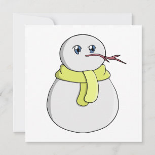 Schneemann mit gelbem Schal Einladung