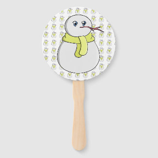 Schneemann mit gelbem Schal Fächer
