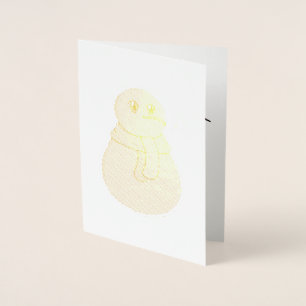 Schneemann mit gelbem Schal Folienkarte