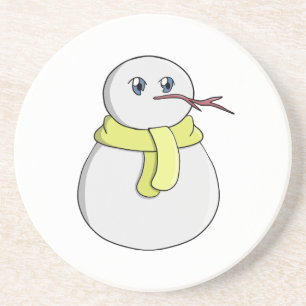 Schneemann mit gelbem Schal Getränkeuntersetzer