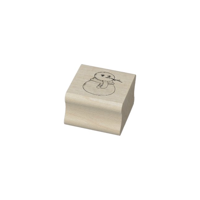 Schneemann mit gelbem Schal Gummistempel (Stempel)