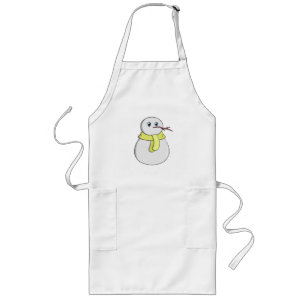 Schneemann mit gelbem Schal Lange Schürze