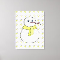 Schneemann mit gelbem Schal