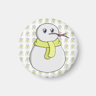 Schneemann mit gelbem Schal Magnet