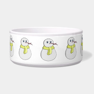 Schneemann mit gelbem Schal Napf