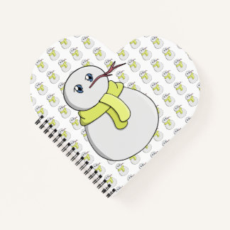 Schneemann mit gelbem Schal Notizbuch