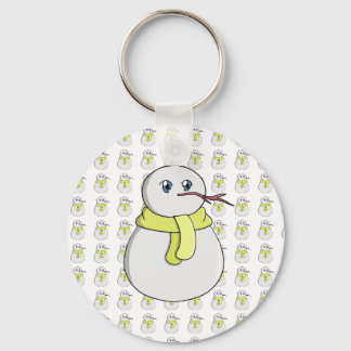 Schneemann mit gelbem Schal Schlüsselanhänger