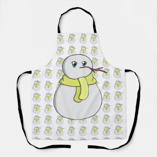 Schneemann mit gelbem Schal Schürze