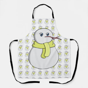 Schneemann mit gelbem Schal Schürze