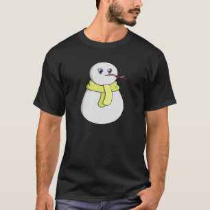 Schneemann mit gelbem Schal T-Shirt