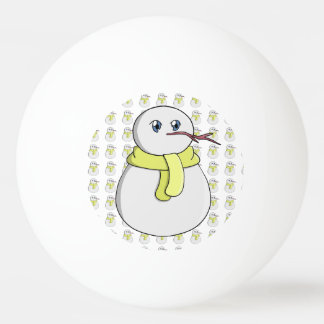Schneemann mit gelbem Schal Tischtennisball