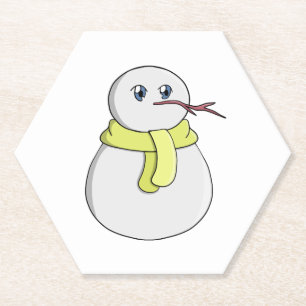 Schneemann mit gelbem Schal Untersetzer