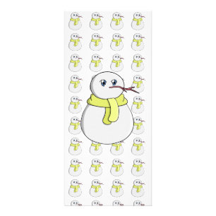 Schneemann mit gelbem Schal Werbekarte