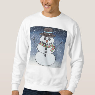 Schneemann mit Hintergrund (weiß) - Herren-Sweatsh Sweatshirt