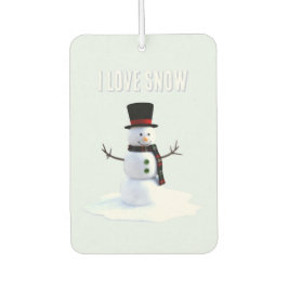 Schneemann mit Hut und Schal. Ich liebe Schnee Autolufterfrischer