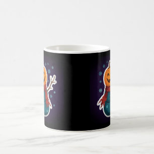 Schneemann mit Jack-o'-Lantern-Kopf-Tasse Kaffeetasse