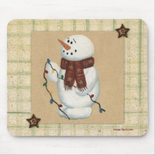 Schneemann mit Lichtmousepad Mousepad