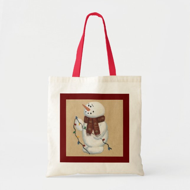 Schneemann mit Lichtspieltasche Tragetasche (Vorne)