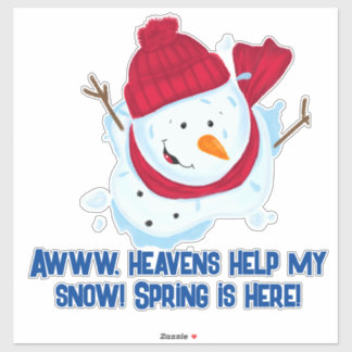 Schneemann mit lustigem Zitat Aufkleber