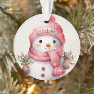 Schneemann mit Namen Acrylic Ornament