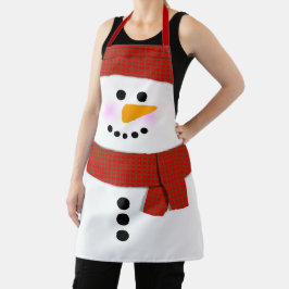 Schneemann mit Red Scarf Weihnachten Schürze