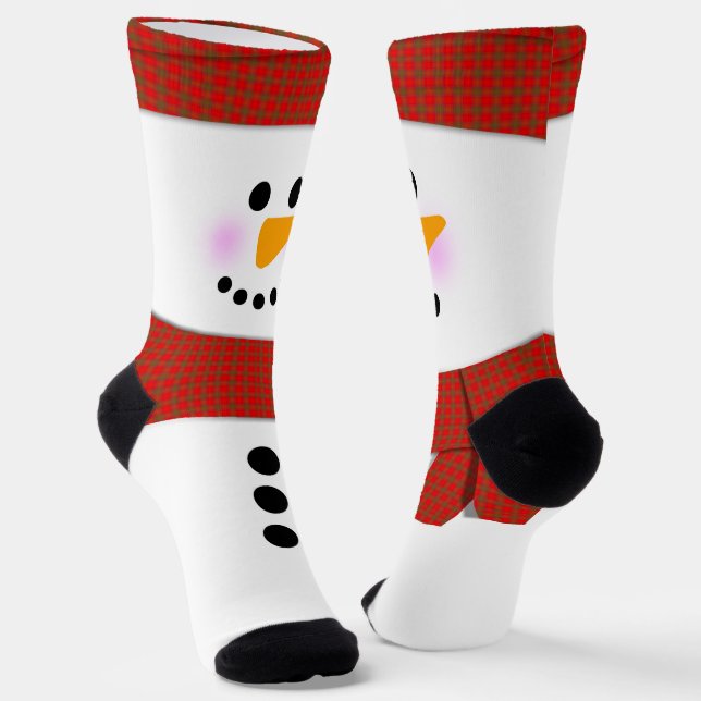 Schneemann mit Red Scarf Weihnachten Socken (Gewinkelt)