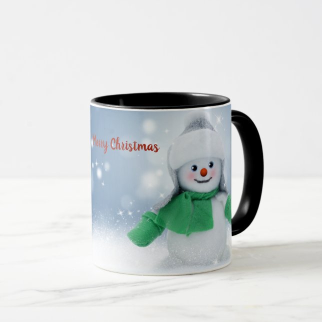 Schneemann mit Schal Tasse (VorderseiteRechts)