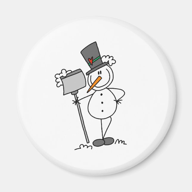 Schneemann mit Schaufel Magnet (Vorne)