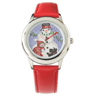 Schneemann mit Scottie-Uhr Armbanduhr
