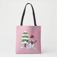 Schneemann mit Snowy Pine Tree
