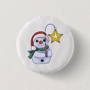 Schneemann mit Stern Button