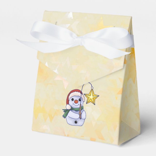 Schneemann mit Stern Geschenkschachtel (Vorderseite)