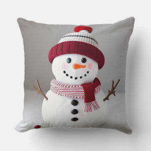 Schneemann mit süßer Mütze Kissen