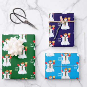 Schneemann Mit Text Verpackungspapierbögen Geschenkpapier Set