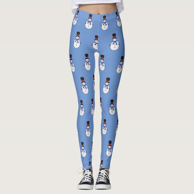 Schneemann mit Tophut Leggings (Vorderseite)