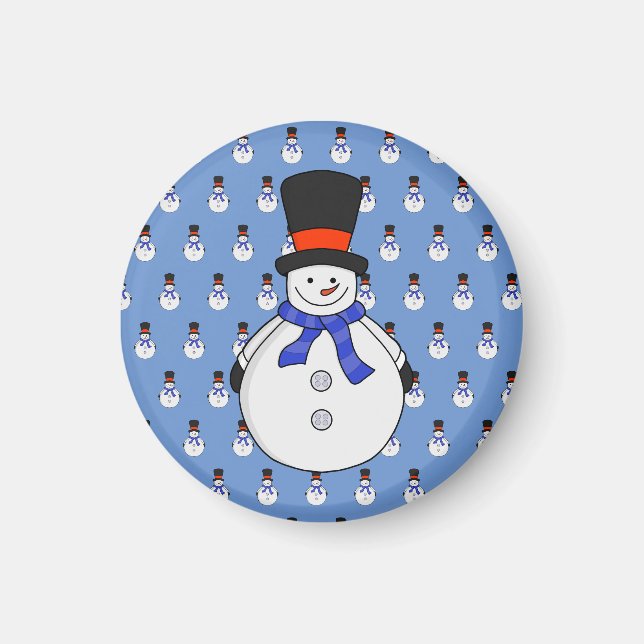 Schneemann mit Tophut Magnet (Vorne)