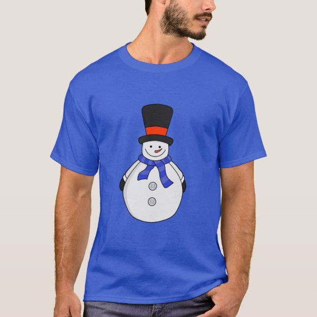 Schneemann mit Tophut T-Shirt (Vorderseite)