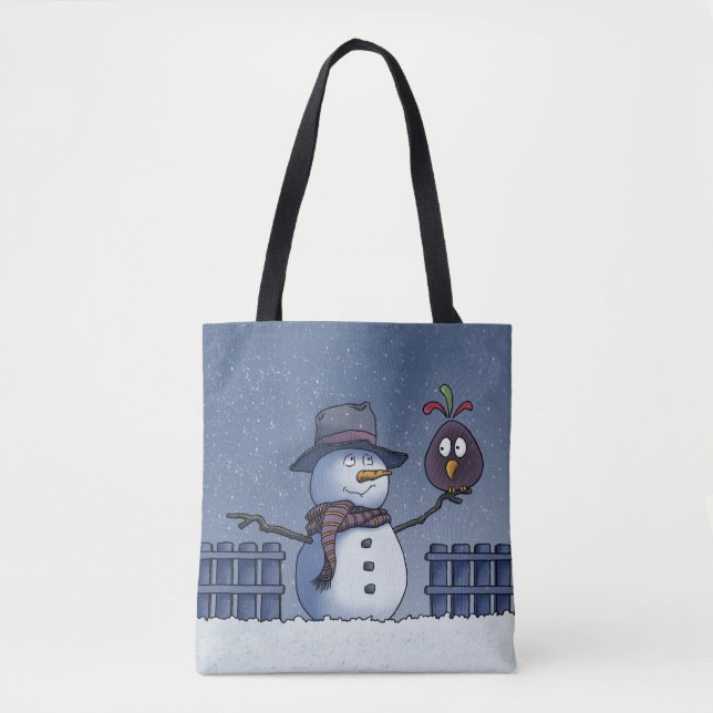 Schneemann mit Vogel (Vorderseite)